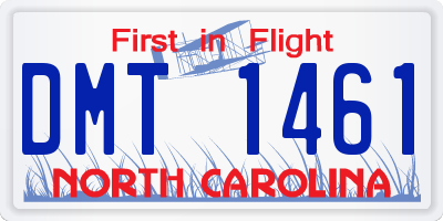 NC license plate DMT1461