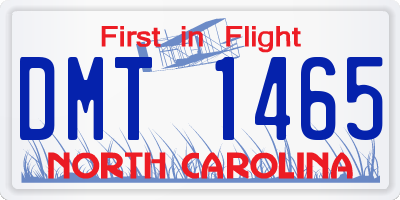 NC license plate DMT1465