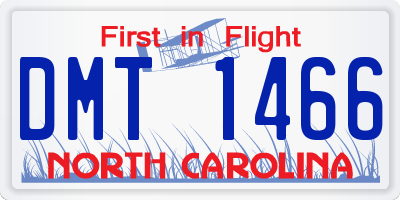 NC license plate DMT1466