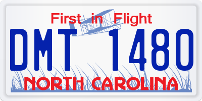 NC license plate DMT1480