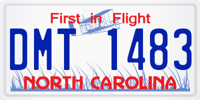 NC license plate DMT1483