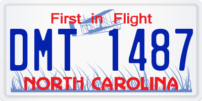 NC license plate DMT1487
