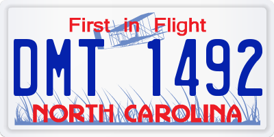 NC license plate DMT1492
