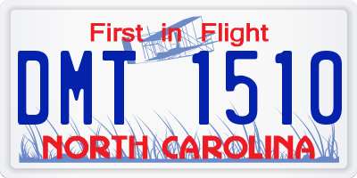 NC license plate DMT1510