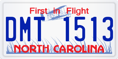 NC license plate DMT1513