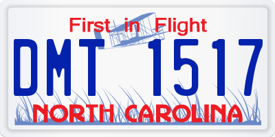 NC license plate DMT1517