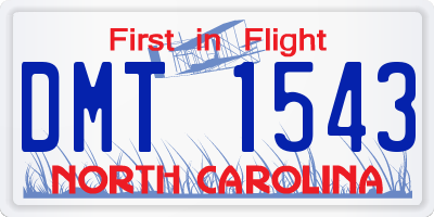 NC license plate DMT1543