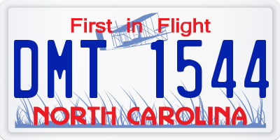 NC license plate DMT1544