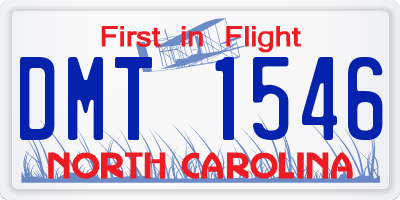 NC license plate DMT1546
