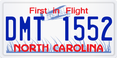 NC license plate DMT1552