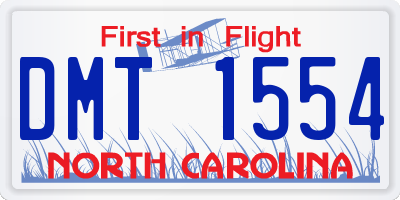 NC license plate DMT1554