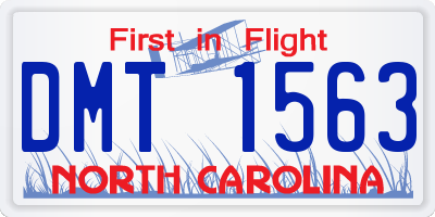 NC license plate DMT1563