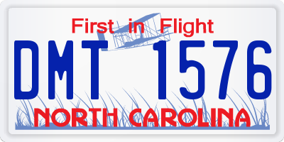 NC license plate DMT1576