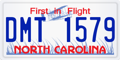 NC license plate DMT1579