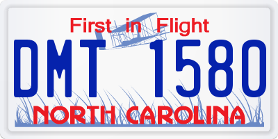 NC license plate DMT1580