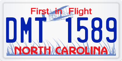 NC license plate DMT1589