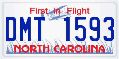 NC license plate DMT1593