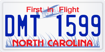 NC license plate DMT1599