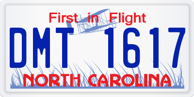 NC license plate DMT1617