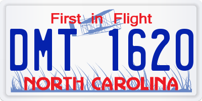 NC license plate DMT1620
