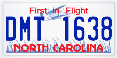 NC license plate DMT1638