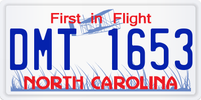 NC license plate DMT1653