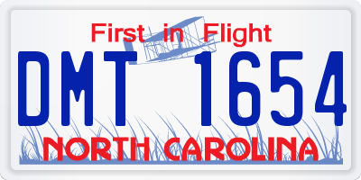 NC license plate DMT1654