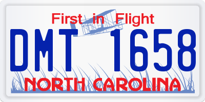 NC license plate DMT1658