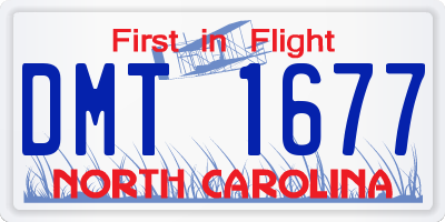 NC license plate DMT1677