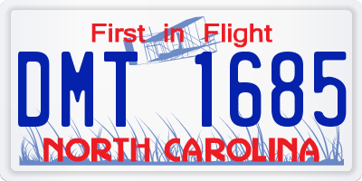 NC license plate DMT1685