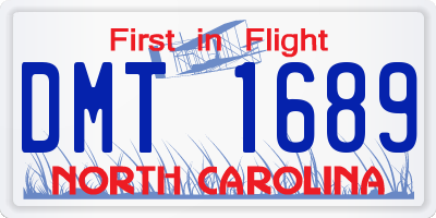 NC license plate DMT1689