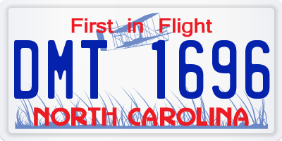 NC license plate DMT1696