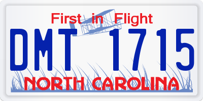 NC license plate DMT1715