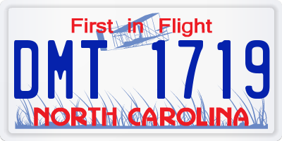 NC license plate DMT1719