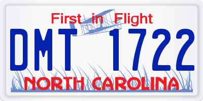 NC license plate DMT1722