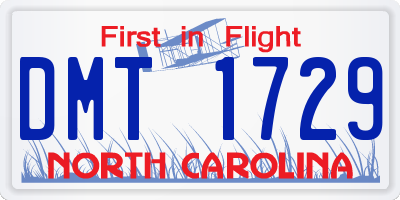 NC license plate DMT1729