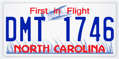 NC license plate DMT1746
