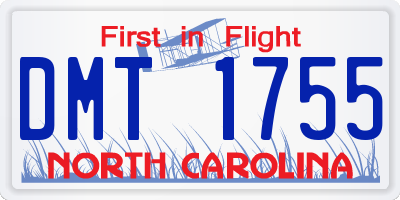 NC license plate DMT1755