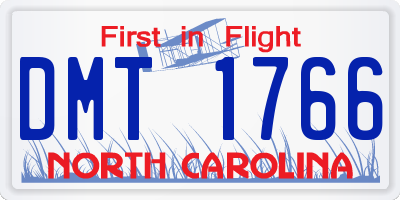 NC license plate DMT1766
