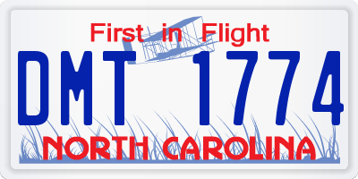 NC license plate DMT1774