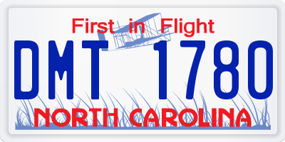 NC license plate DMT1780