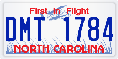 NC license plate DMT1784