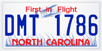 NC license plate DMT1786