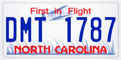 NC license plate DMT1787