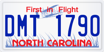 NC license plate DMT1790