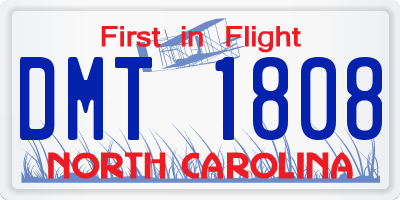 NC license plate DMT1808