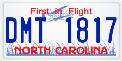 NC license plate DMT1817