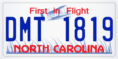 NC license plate DMT1819