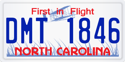 NC license plate DMT1846