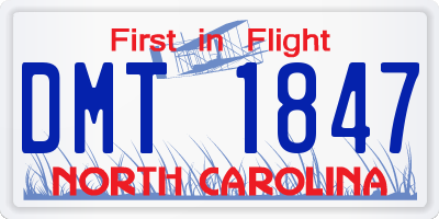 NC license plate DMT1847